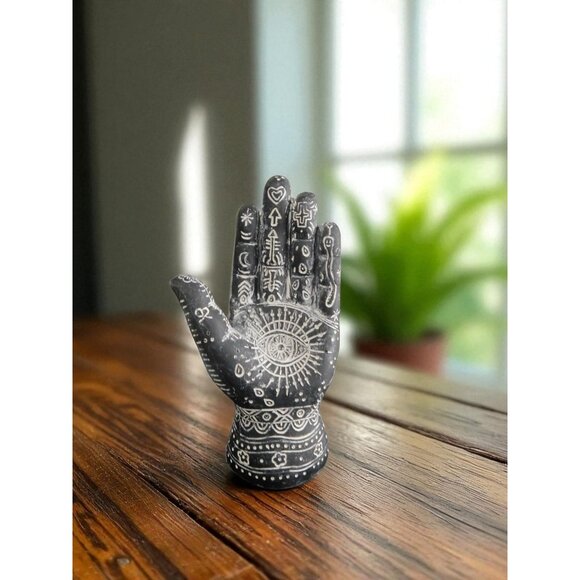 Mystical Witchy Palmistry Hand Statue Palm Reading Boho Psychic Decor 5" - Picture 4 of 11